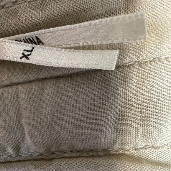 Vintage Y2k Max Studio Tan Cotton Low Rise Wide Leg Tie Hem Cargo Capri Pants - Picture 12 of 17